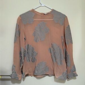 Giorgio Armani Le Collezioni Pink and Grey Floral Blouse